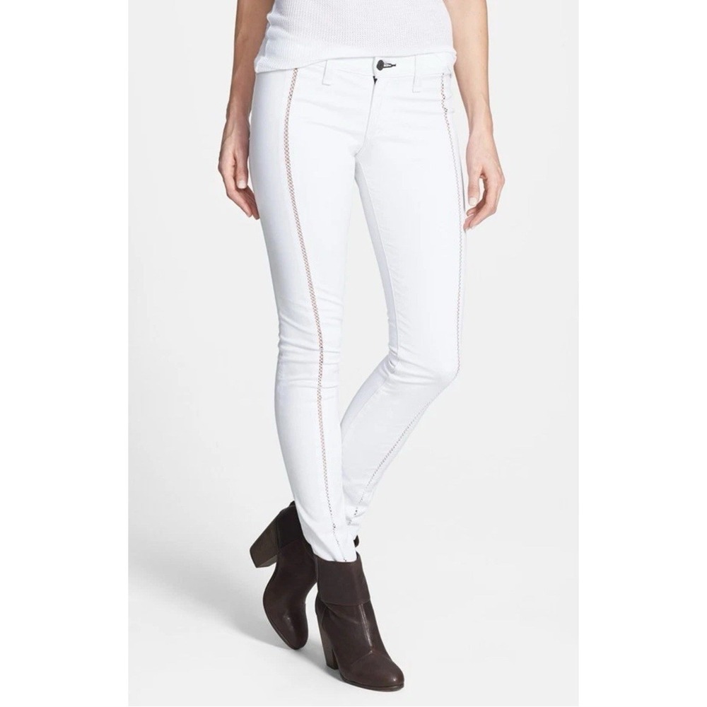 NWT WOMEN'S RAG‎ & BONE/JEANS SPLIT SEPARATING BRIGHT WHITE SIZE:27 MSRP:$220